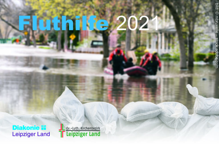 Flood Protection Sandbags With Flooded Homes In The Background (